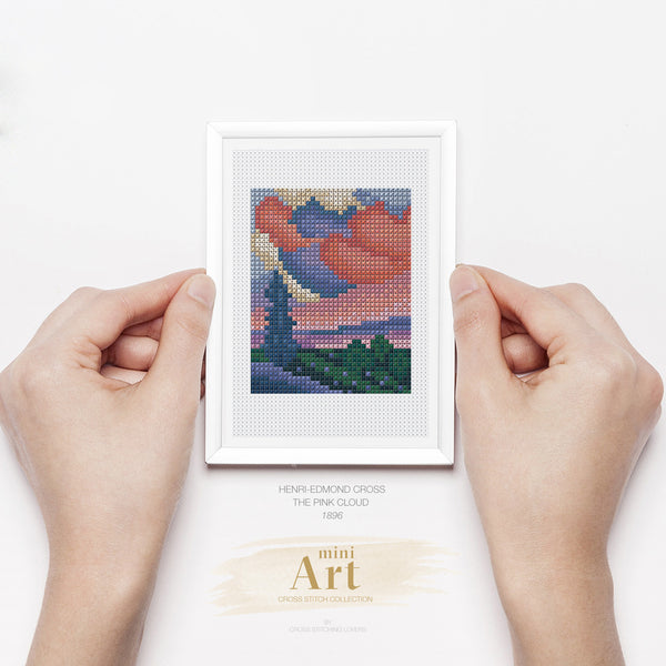 The Pink Cloud by Henri-Edmond - Mini Cross stitch ART