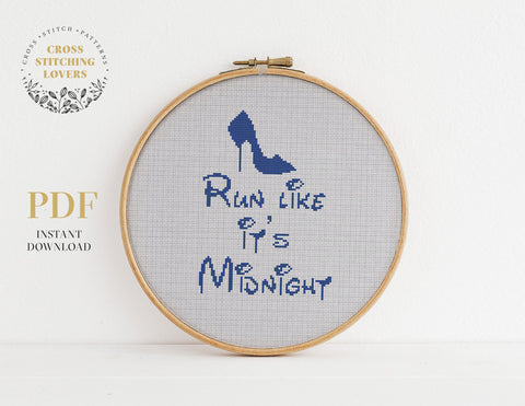Run like it's Midnight - Cross stitch pattern
