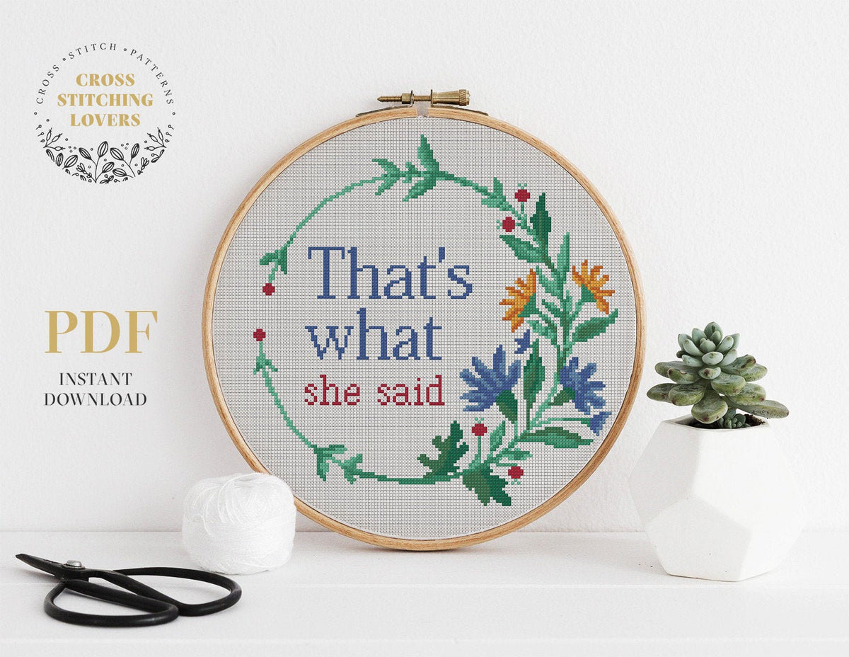 marryページ★同梱2点(差額) That's what she said - Cross stitch pattern – Cross