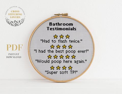 Funny bathroom - Cross stitch pattern