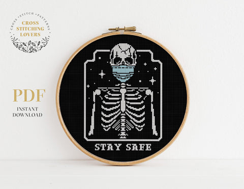 "STAY SAFE" - Cross stitch pattern