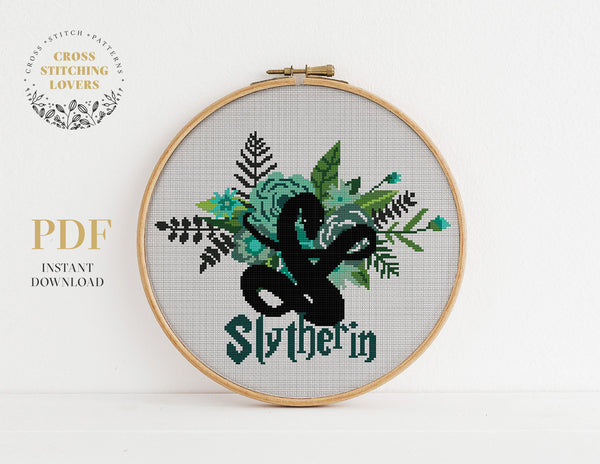Slytherin, Harry Potter - Cross stitch pattern