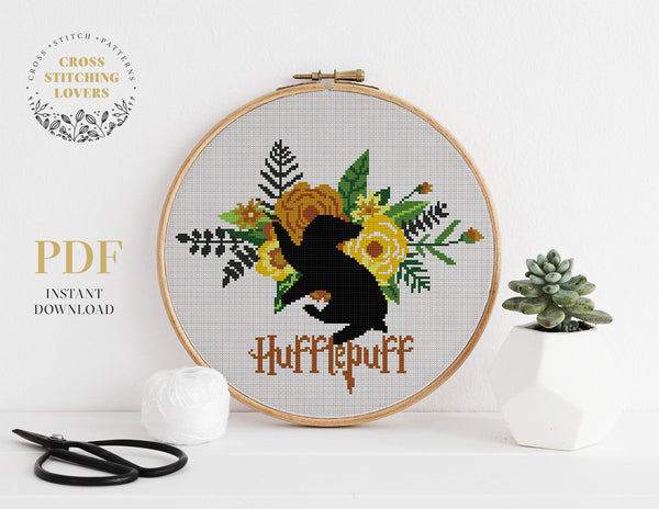 Harry Potter Hufflepuff House Crest - Cross stitch pattern