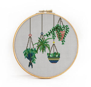 Home plants cross stitch pattern