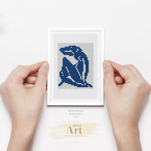 Blue Nude II by Henri Matisee - Mini Cross stitch ART