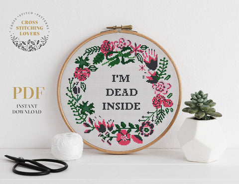 I'm dead inside - Cross stitch pattern