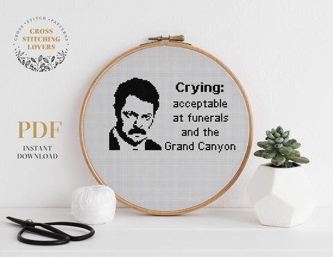 Ron Swanson quote - Cross stitch pattern