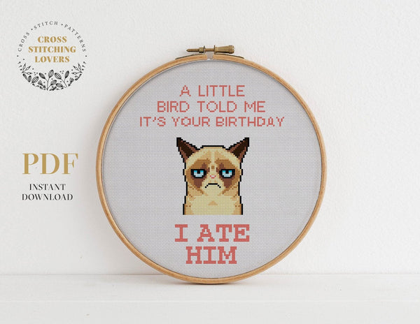 Grumpy Cat - Cross stitch pattern