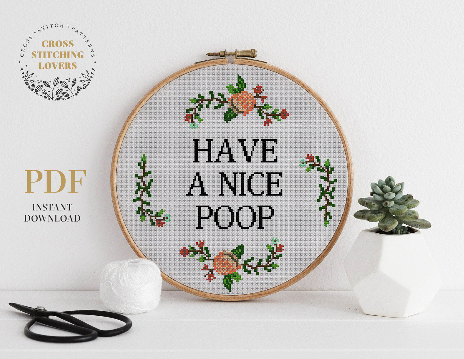 Have a nice poop - Cross stitch pattern