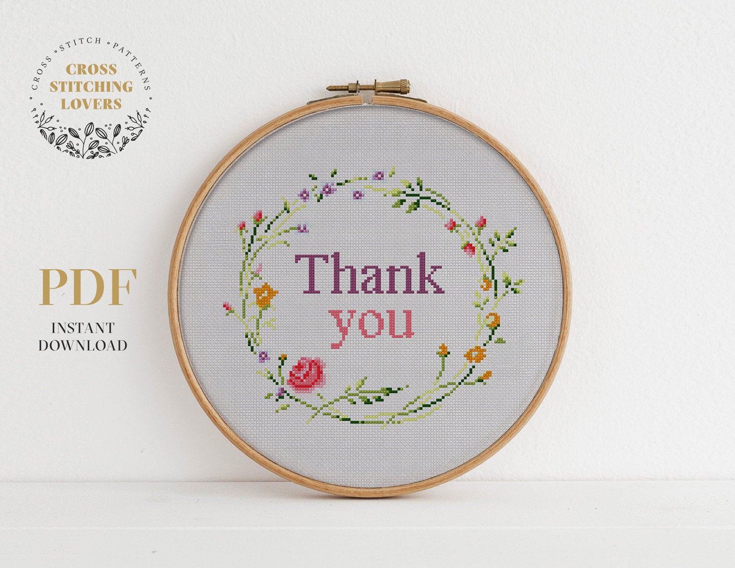 Thank you - Cross stitch pattern