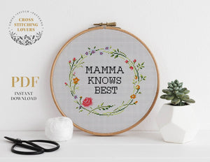 Mamma knows best - Cross stitch pattern