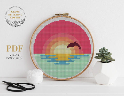 Sea Sunset - Cross stitch pattern