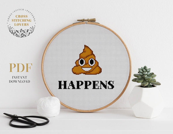 Shit happens - Cross stitch pattern