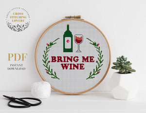Bring me wine - Cross stitch pattern
