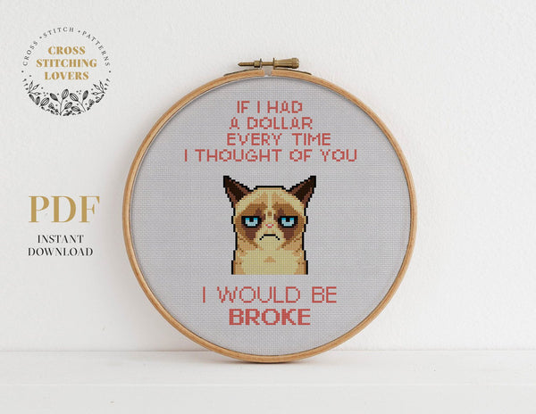 Grumpy Cat  - Cross stitch pattern