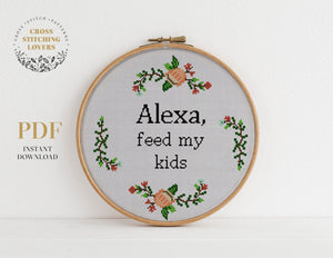 Alexa, feed my kids - Cross stitch pattern