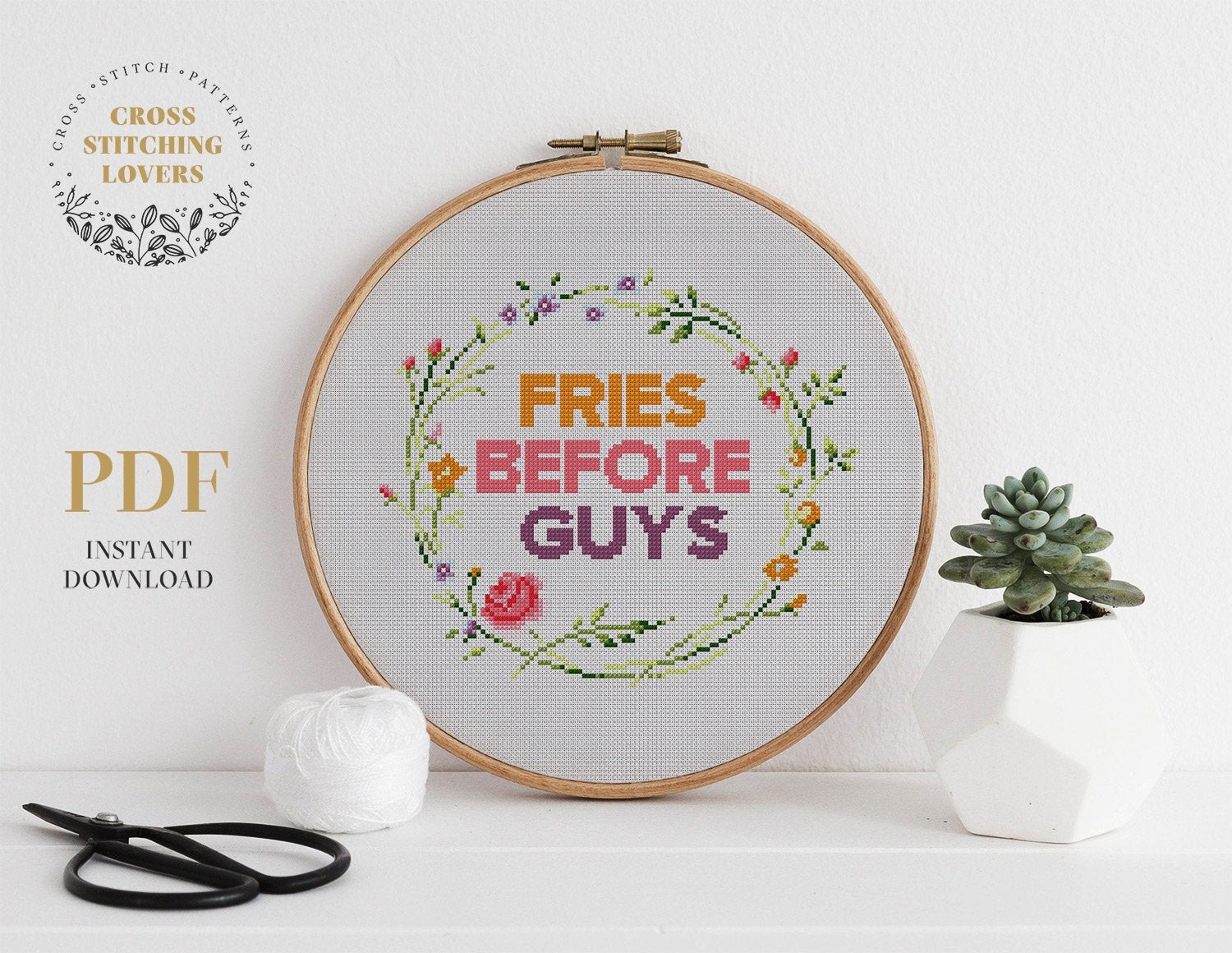 Fries before guys - Cross stitch pattern