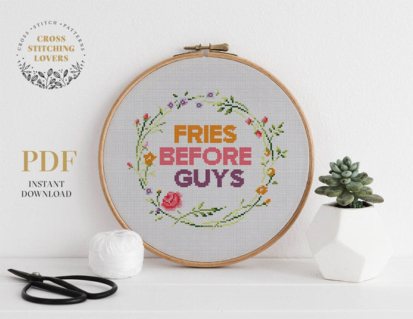 Fries before guys - Cross stitch pattern