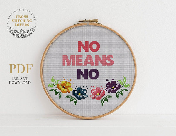 No means no - Cross stitch pattern