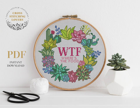 Where The Food Is - WTF - Cross stitch pattern