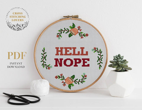 Hell nope - Cross stitch pattern