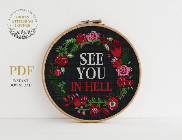 See you in hell - Cross stitch pattern