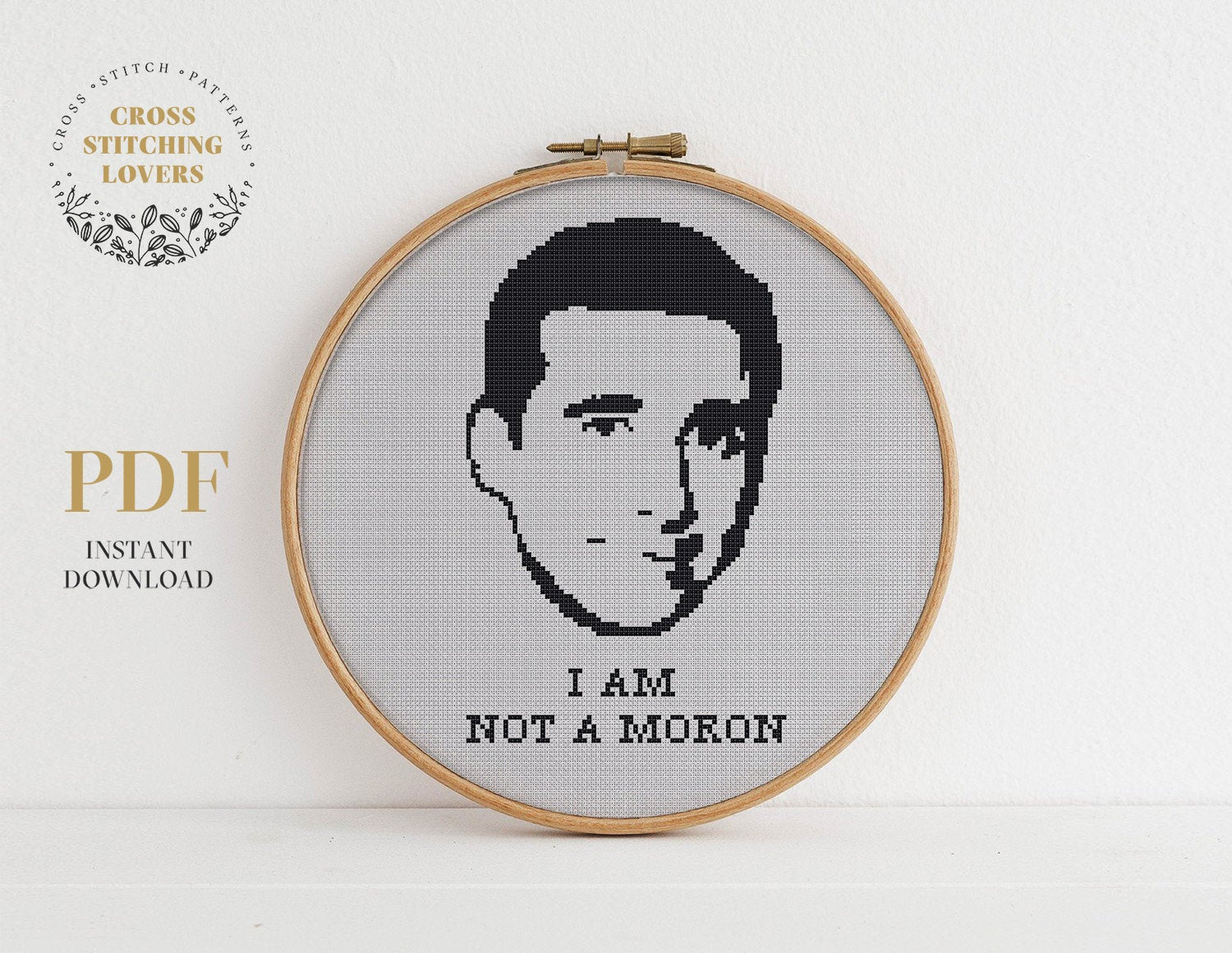 I AM not a Moron - Cross stitch pattern