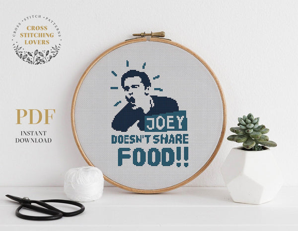 Joey doesn't share food!! - Cross stitch pattern