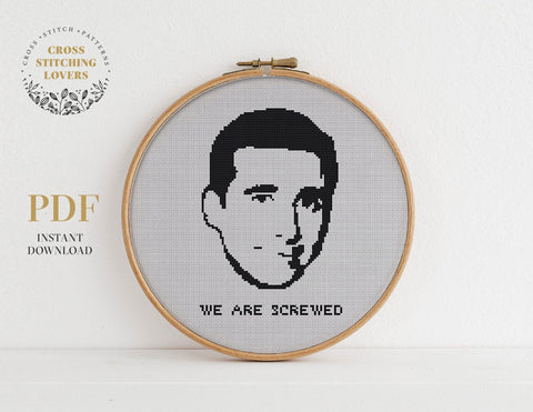 We Are Screwed - Funny cross stitching chart, cool Michael Scott quote cross stitch pattern, Do It Yourself home decor, instant download PDF
