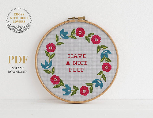 Have a nice poop - Cross stitch pattern