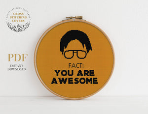 Dwight "You are awesome"  - Cross stitch pattern