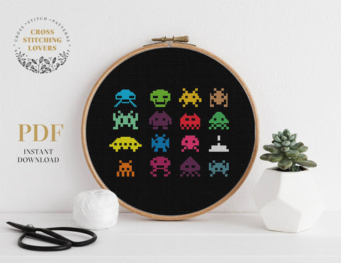 Space Invaders - Cross stitch pattern