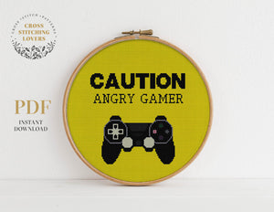 Angry gamer - Cross Stitch Pattern
