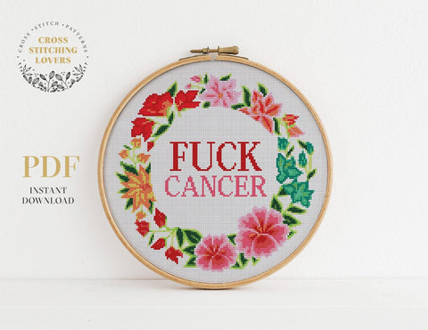 FU*K CANCER - Cross stitch pattern