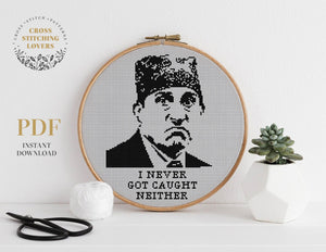 Prison Mike "I Never Got Caught Neither" - Cross stitch pattern