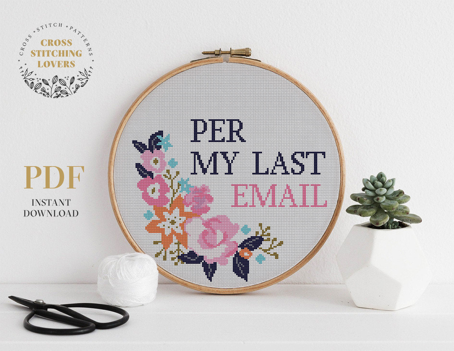 Per My Last Email - Cross stitch pattern