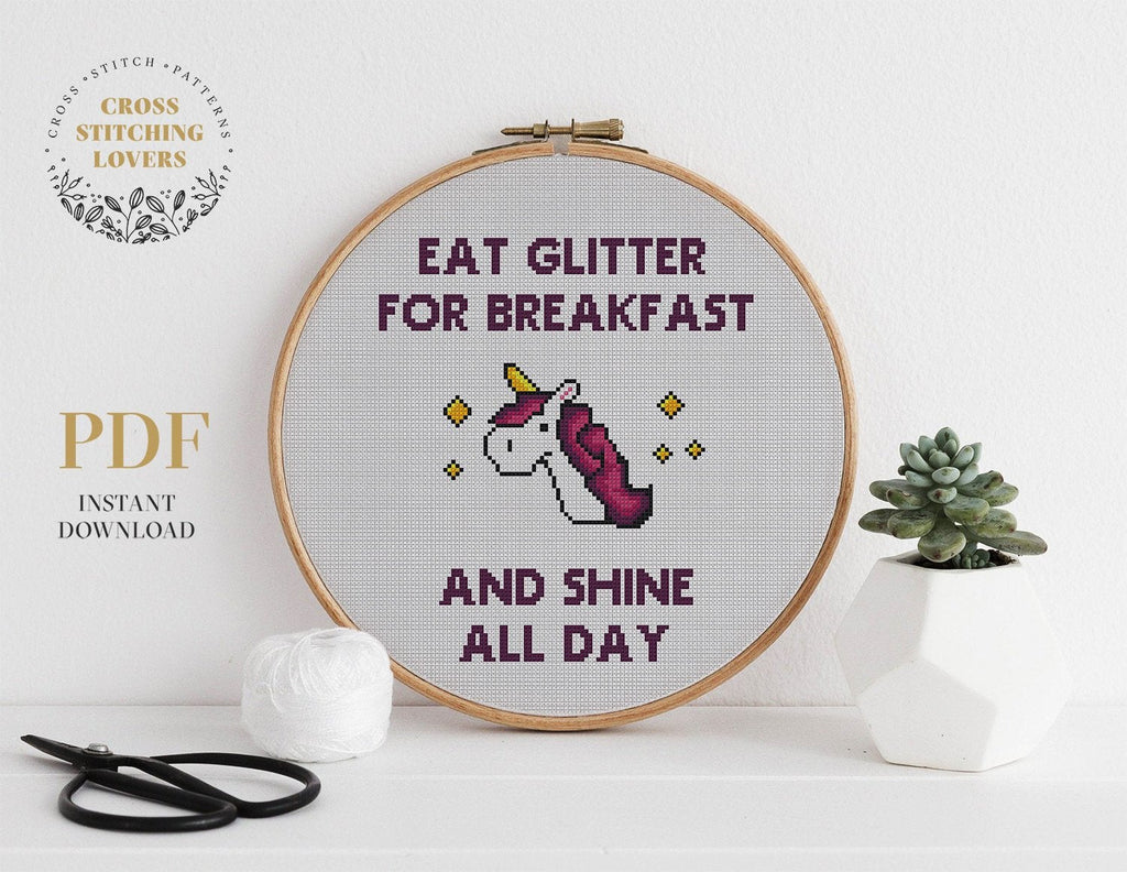 Unicorn - Funny Cross stitch pattern – Cross Stitching Lovers