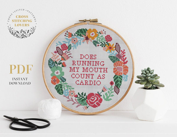 Does Running My Mouth Count As Cardio - Cross stitch pattern