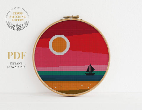 Sunset - Cross stitch pattern