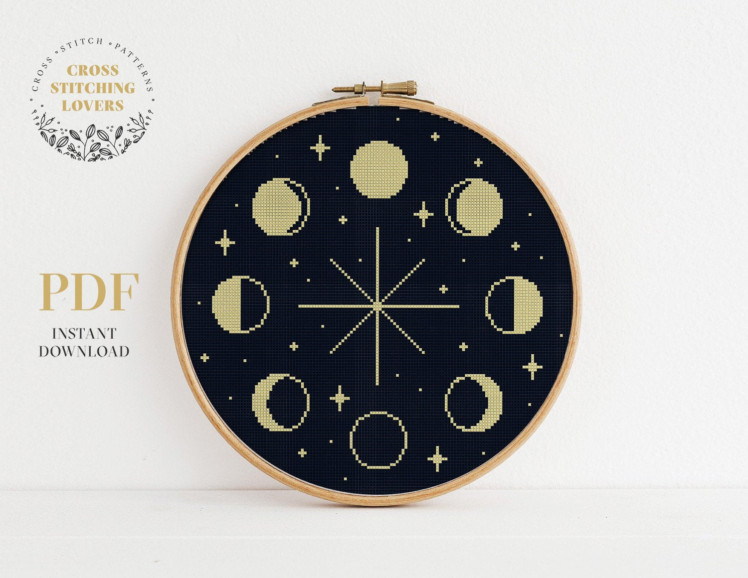 Moon phase - Cross stitch pattern