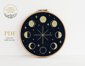 Moon phase - Cross stitch pattern