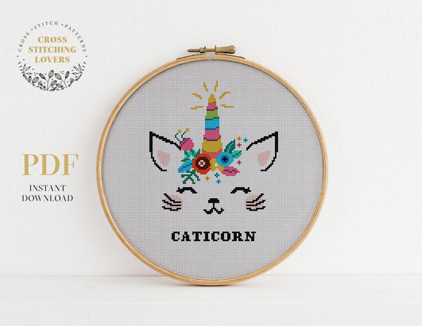 Cat + Unicorn - Cross stitch pattern