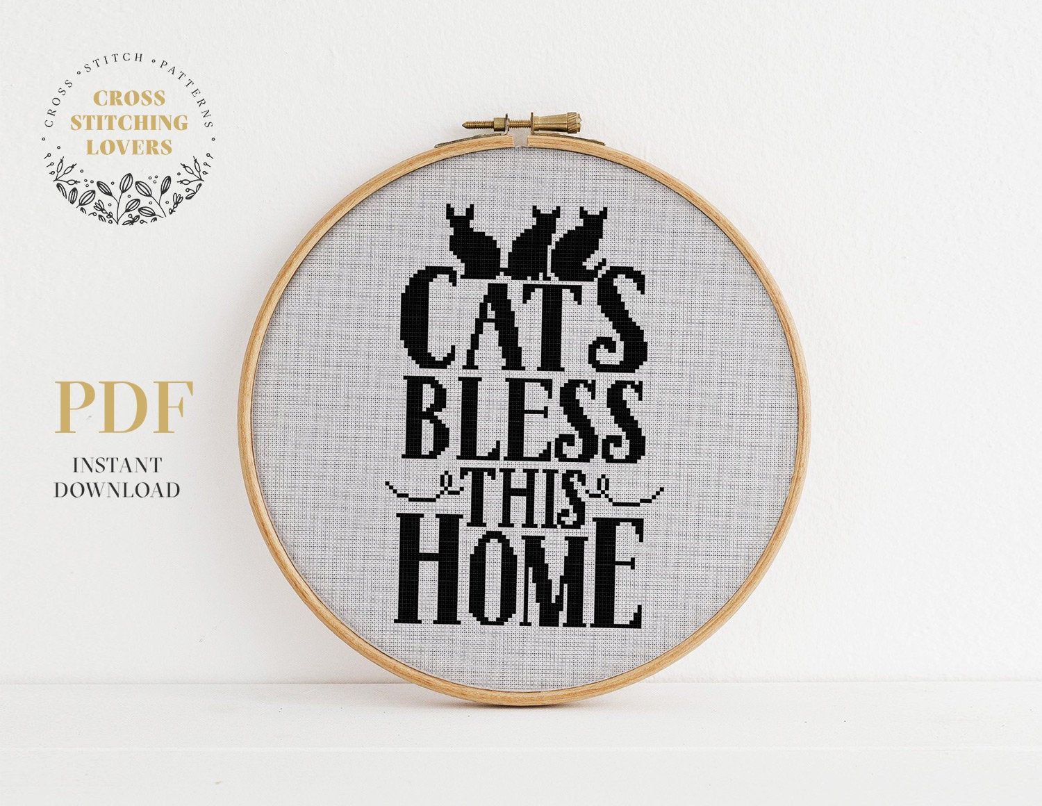 Cats Bless This Home - Cross stitch pattern