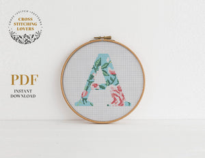 Alphabet "A" - Cross stitch pattern