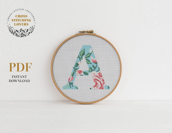 Alphabet "A" - Cross stitch pattern