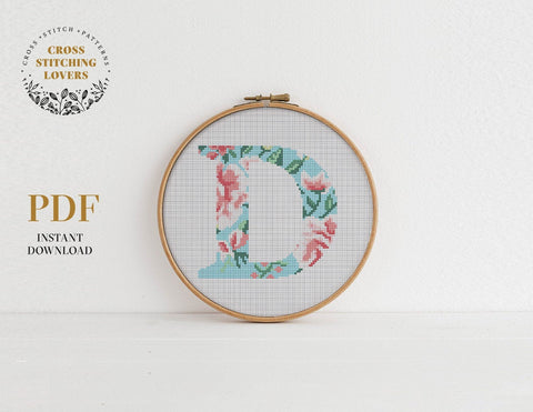 Alphabet "D"  - Cross stitch pattern