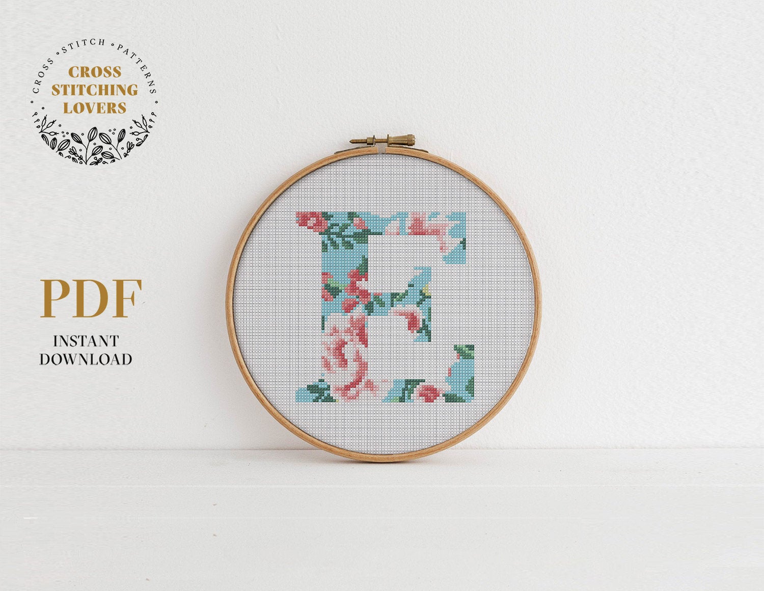 Alphabet "E"  - Cross stitch pattern