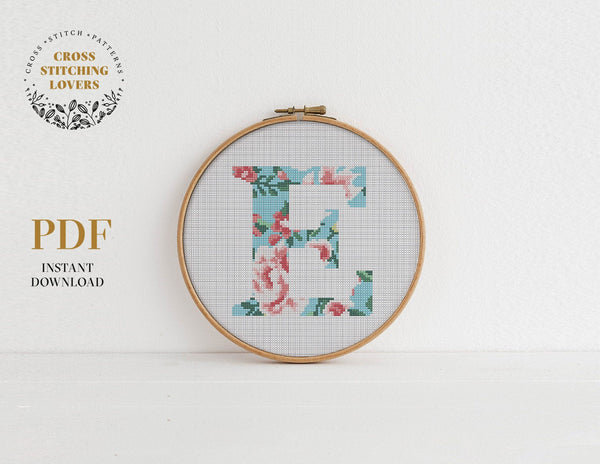 Alphabet "E"  - Cross stitch pattern