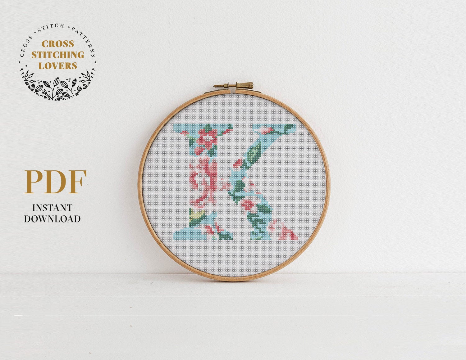 Alphabet "K" - Cross stitch pattern