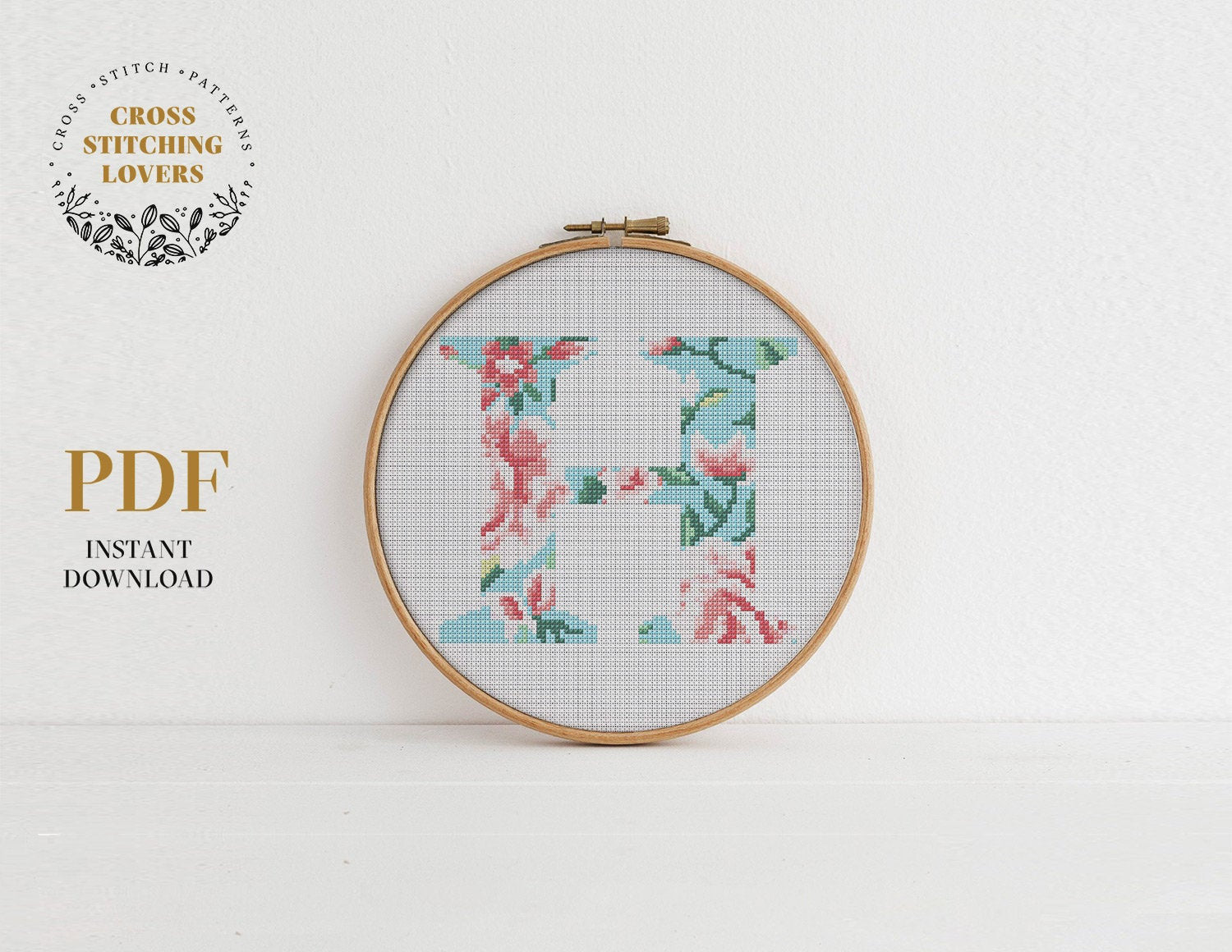 Alphabet "H" - Cross stitch pattern